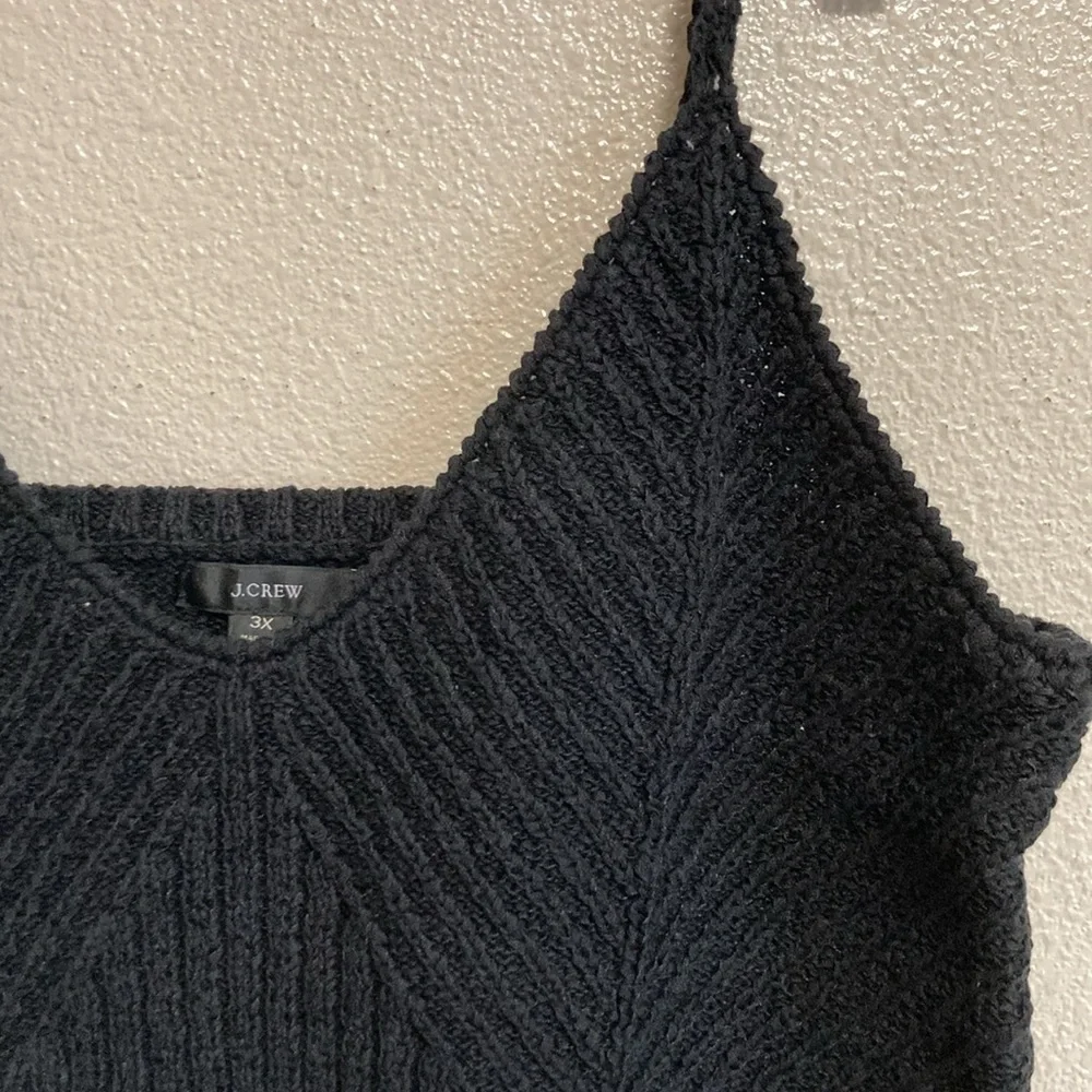 J.Crew Cropped V-Neck Sweater Tank in Black (Size 3X)